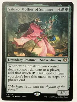 MTG TCG - Sakiko, Mother of Summer 0319 Commander Masters - NM - Image 1