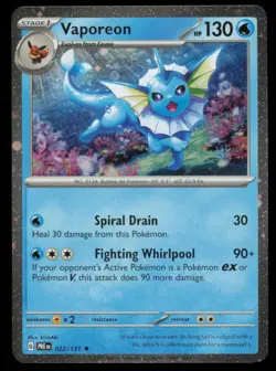 Vaporeon 022/131 Pokemon Prismatic Evolutions COSMOS Promo Near Mint - Image 1