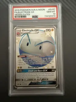 Pokemon TCG Electrode GX Full Art Holo Card SV57/SV94 PSA 10 Gem Mint Sun Moon - Image 1