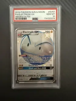 Pokemon TCG Electrode GX Full Art Holo Card SV57/SV94 PSA 10 Gem Mint Sun Moon - Image 2