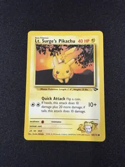 Lt. Surge's Pikachu 84/132 Gym Challenge Regular WOTC Vintage Pokemon TCG - Image 1