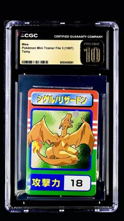 Pokemon Master Trainer 1997 Tomy CHARIZARD ERROR LABEL MEW CGC Pristine 10 1/1 - Image 1