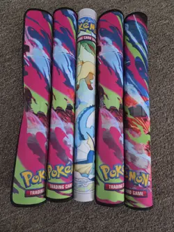 Pokemon Play Mat Lot x5, 4 Phantasmal Flames, 1 Prismatic Evolutions - Image 1