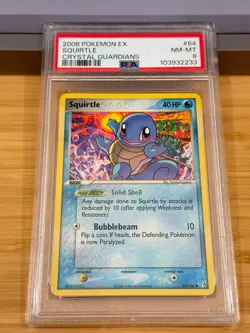2006 Pokemon Ex Crystal Guardians 64 Squirtle PSA 8 NM-MT - Image 1