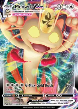 Pokemon Meowth VMAX (SWSH005/322) SWSH Black Star Promos NM HOLO - Image 1
