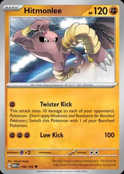 Pokemon Hitmonlee (106/210) 151 LP REVERSE HOLO - Image 1