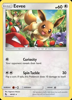 Pokemon Eevee (48/70) Hidden Fates LP HOLO - Image 1