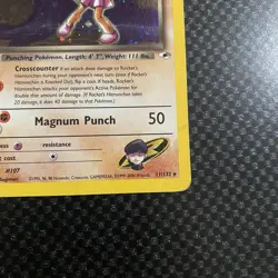 Pokemon Rocket's Hitmonchan 11/132 Rare Holo Unlimited Gym Heroes 2000 Damaged - Image 5