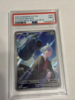 2025 POKEMON SVP EN-SV BLACK STAR PROMO #207 STEVEN'S BELDUM PSA 9 - Image 1
