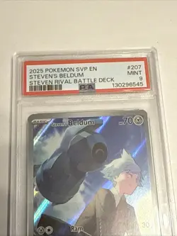 2025 POKEMON SVP EN-SV BLACK STAR PROMO #207 STEVEN'S BELDUM PSA 9 - Image 2