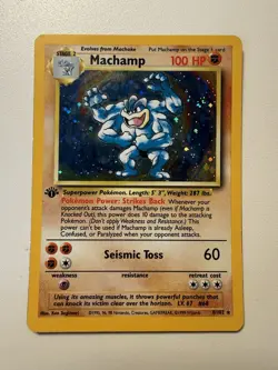Pokemon Vintage COSMOS Holo Machamp 1st Edition CD-ROM Promo 8/102 WoTC - Image 1