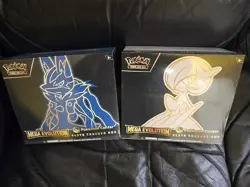 Pokemon TCG Mega Evolution Lucario & Gardevoir Center ETBs PC Exclusive - Image 1
