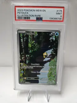 2023 Pokemon Mew en Scarlet Violet 151 Psyduck Illustration Rare #175 PSA 9 Mint - Image 1