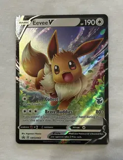 EEVEE V STAMPED BLACK STAR PROMO SWSH065 POKEMON TCG BATTLE ACADEMY 2020 NM - Image 1