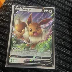 Eevee v SWSH065 Holo Promo Pokemon TCG Black Star Promo Mint Condition - Image 3