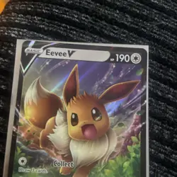 Eevee v SWSH065 Holo Promo Pokemon TCG Black Star Promo Mint Condition - Image 4