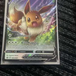 Eevee v SWSH065 Holo Promo Pokemon TCG Black Star Promo Mint Condition - Image 5