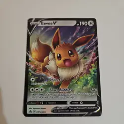 Eevee v SWSH065 Holo Promo Pokemon TCG Black Star Promo Mint Condition - Image 1