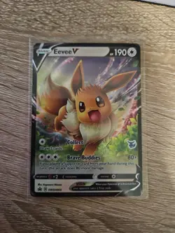 Pokemon Trading Card Game TCG Eevee V SWSH065 Black Star Promo Holo Sword Shield - Image 1