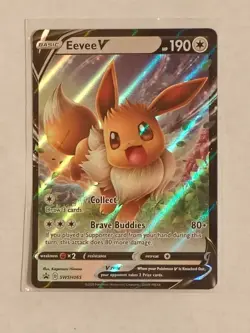 Pokemon TCG Eevee V SWSH065 Black Star Promo Holo Near Mint - Image 1