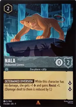 173/204 NALA UNDAUNTED LIONESS EN9 RARE DISNEY LORCANA CARD - Image 1