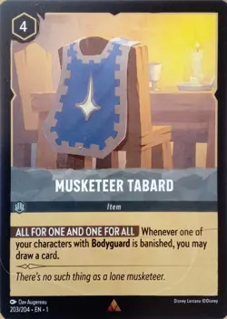 203/204 MUSKETEER TABARD THE FIRST CHAPTER RARE DISNEY LORCANA CARD - Image 1