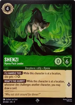 87/204 SHENZI HYENA PACK LEADER EN9 SUPER RARE DISNEY LORCANA CARD - Image 1
