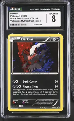 CGC 8 Darkrai Black Star Promo XY194 Pokemon Card - Image 1