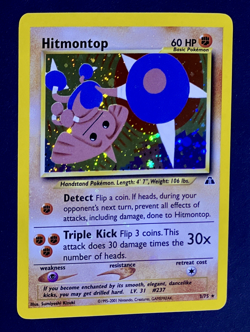 2001 Pokemon HITMONTOP Neo Discovery HOLO RARE Unlimited Edition Card 3/75 SWIRL - Image 5
