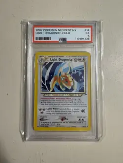 Pokemon Neo Destiny 2002 Light Dragonite Holo PSA 5 Card 14/105 - Image 1