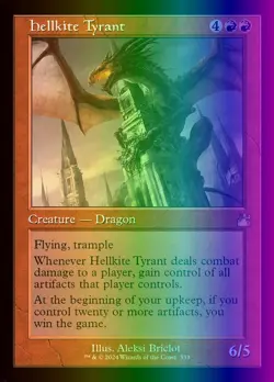 MTG Magic the Gathering Hellkite Tyrant (333/573) Ravnica Remastered LP FOIL - Image 1