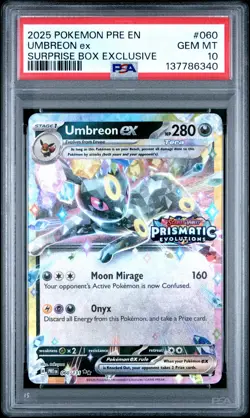 2025 POKEMON PRE EN-PRISMATIC EVOLUTIONS #060 UMBREON EX PSA 10 - Image 1