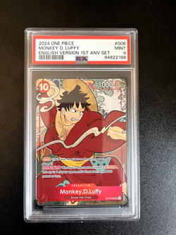 One Piece TCG English PSA 9 Monkey D. Luffy English Version 1st Anniversary Set - Image 1