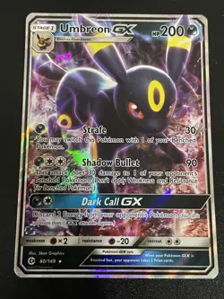 Umbreon GX Ultra Rare Holo Foil Pokemon Sun/Moon Base Set SM 80/149 - Image 1