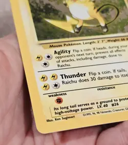 Raichu Holo Rare Pokemon 14/102 NM WOTC Base Set 1999 Unlimited Vintage Pokemon - Image 3