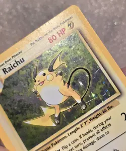 Raichu Holo Rare Pokemon 14/102 NM WOTC Base Set 1999 Unlimited Vintage Pokemon - Image 5