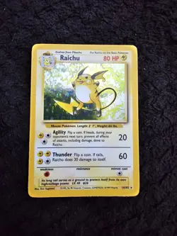 Raichu 14/102 Base Set Unlimited 1999 Pokemon Card Holo Rare NM - Image 2