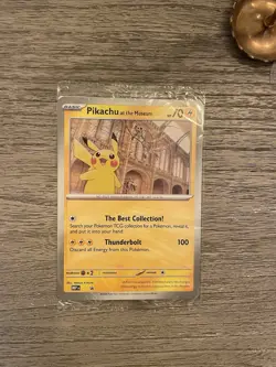 Pikachu At The Museum, Pokemon X Natural History Museum Jumbo Promo Pokemon Card - Image 1