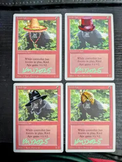 MTG 4x ALTERED REVISED Kird Apes BY ORIGINAL ARTIST KEN MEYER JR. with COAs - Image 1