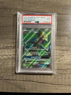 2018 POKEMON SUN & MOON FA/SCEPTILE GX LOST THUNDER PSA 9 - Image 1