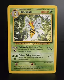 Pokemon TCG - BEEDRILL - 17/102 - RARE - UNLIMITED - BASE SET (1999) - LP/NM - Image 1