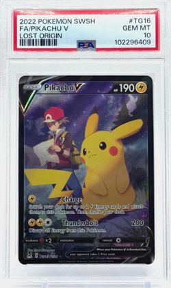 Pokemon Pikachu V Full Art Lost Origin TG16/TG30 PSA 10 Gem Mint TCG - Image 1