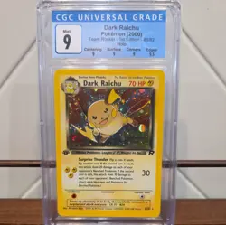 Dark Raichu - Pokemon (2000) - Team Rocket - 1st Ed. - 83/82 - Holo - CGC 9 - Image 1