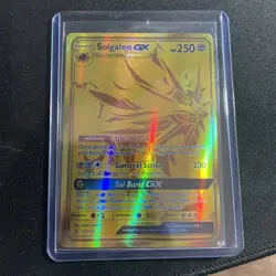 Solgaleo GX 173/156 SM Ultra Prism Pokemon TCG NM Secret Rare Gold Holo EN - Image 1