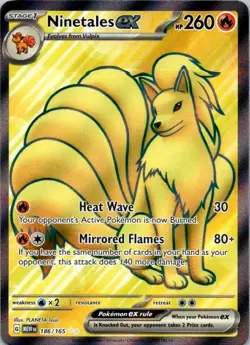 Pokemon TCG Ninetales ex Full Art 186/165 MEW Scarlet & Violet 151 NM (SKU 1-2) - Image 1