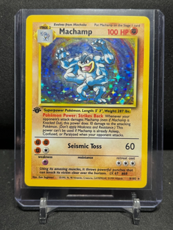 Machamp 1st Edition 8/102 Holo Rare Pokemon 1999 Unlimited Base Set - LP - Image 1