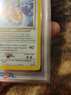 Pokemon Neo Destiny 2002 Light Dragonite Holo PSA 5 Card 14/105 - Image 4