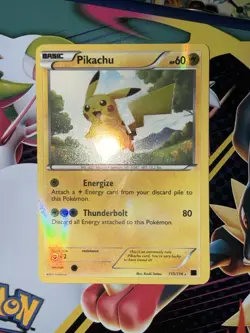 Pokemon 2011 Black & White Base Pikachu Holo Secret Rare Card #115/114 - Image 1