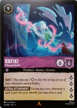 52/204 RAFIKI ETHEREAL GUIDE AZURITE SEA RARE DISNEY LORCANA CARD - Image 1
