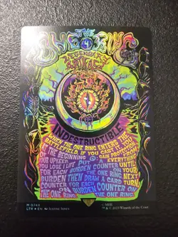 MTG Magic The Gathering Lord Of The Rings NM The One Ring Borderless Poster Foil - Image 1